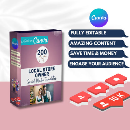 200 Local Store Owner Posts - Social Media Templates