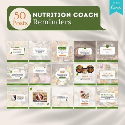 500 Nutrition Coach Posts - Social Media Templates