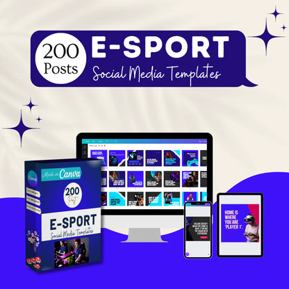 200 E-Sport Posts - Social Media Canva Templates