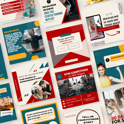 200 GYM Posts - Canva Editable Templates