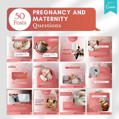 500 Pregnancy and Maternity Posts - Canva Editable Templates