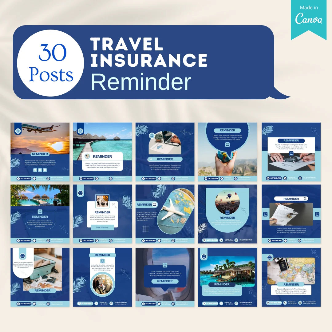 220 Travel Insurance Canva Templates