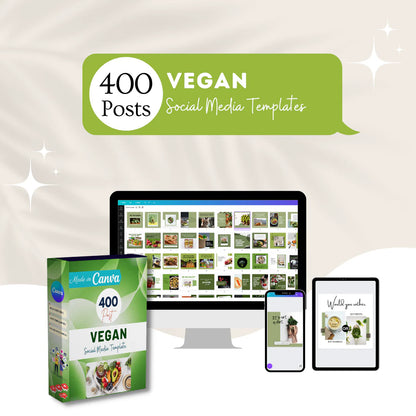 400 Vegan Posts - Social Media Templates