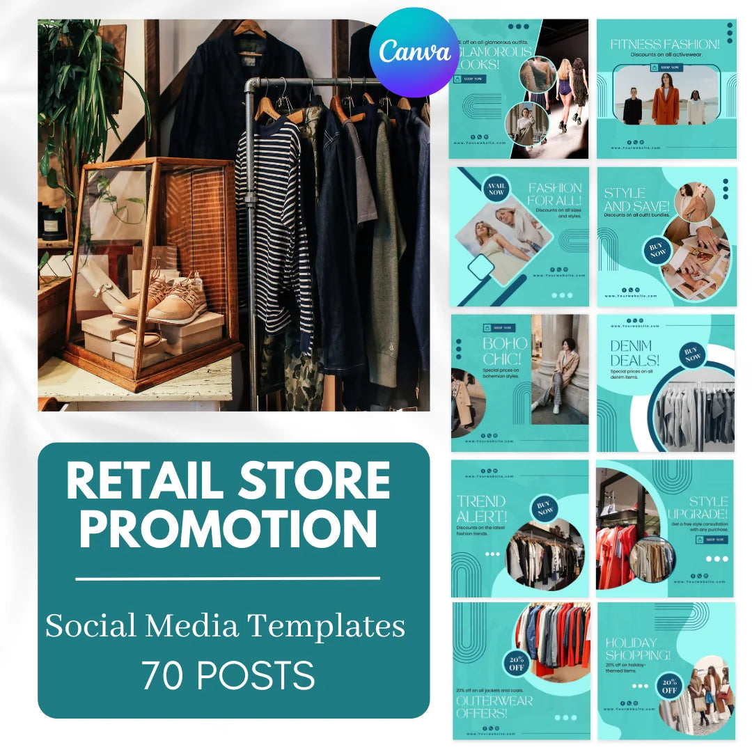 70 Retail Store Promotion Canva Templates