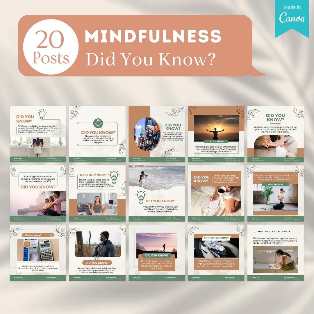 400 Mindfulness Posts - Social Media Templates