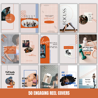 Fitness Reel & Highlight Covers Canva Templates