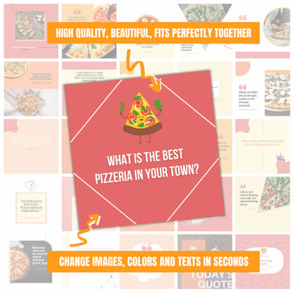 200 Pizza Posts - Social Media Templates