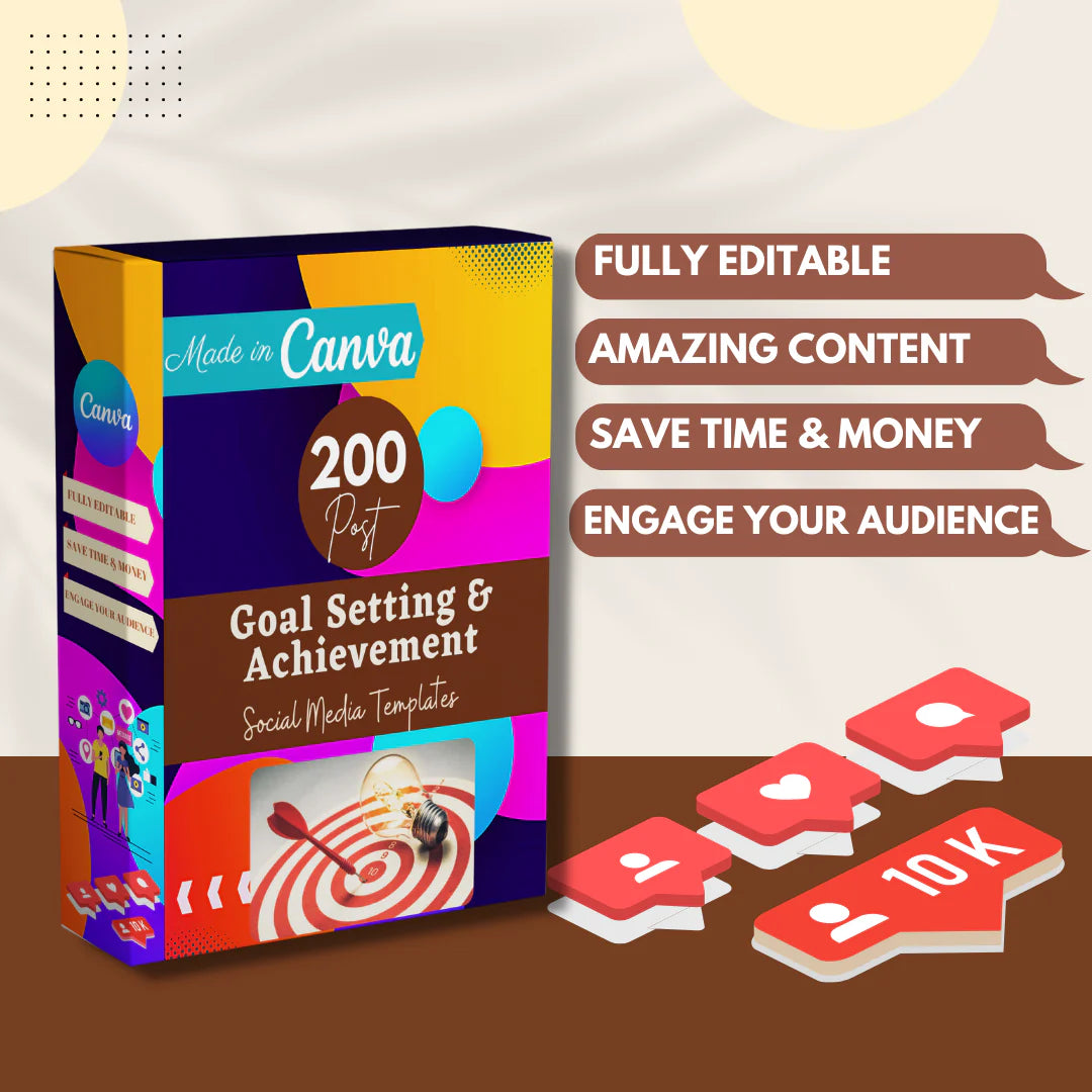 200 Goal Setting & Achievement Posts - Social Media Templates