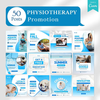 480 Physiotherapy Posts - Social Media Canva Templates