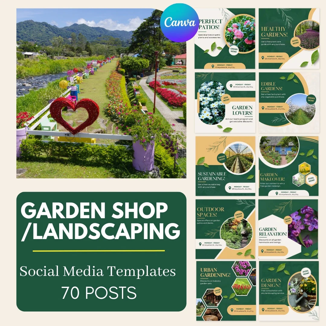 70 Garden Shop/Landscaping Promotion Canva Templates