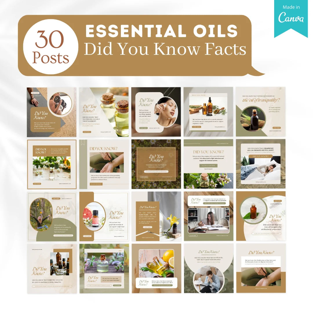 300 Essential Oils Posts - Social Media Templates