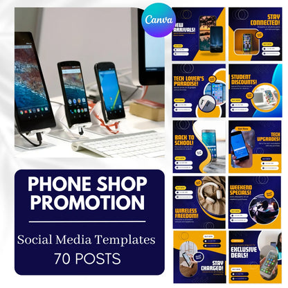 70 Phone Shop Promotion Canva Templates