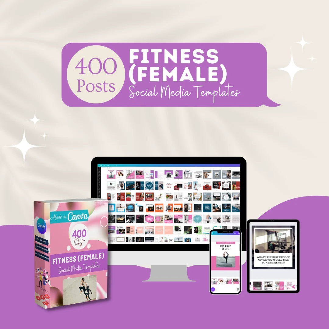 400 Fitness (Female) Posts - Social Media Templates