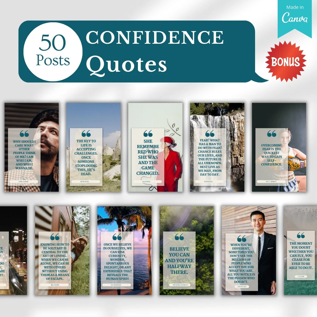 200 Confidence Posts - Canva Templates