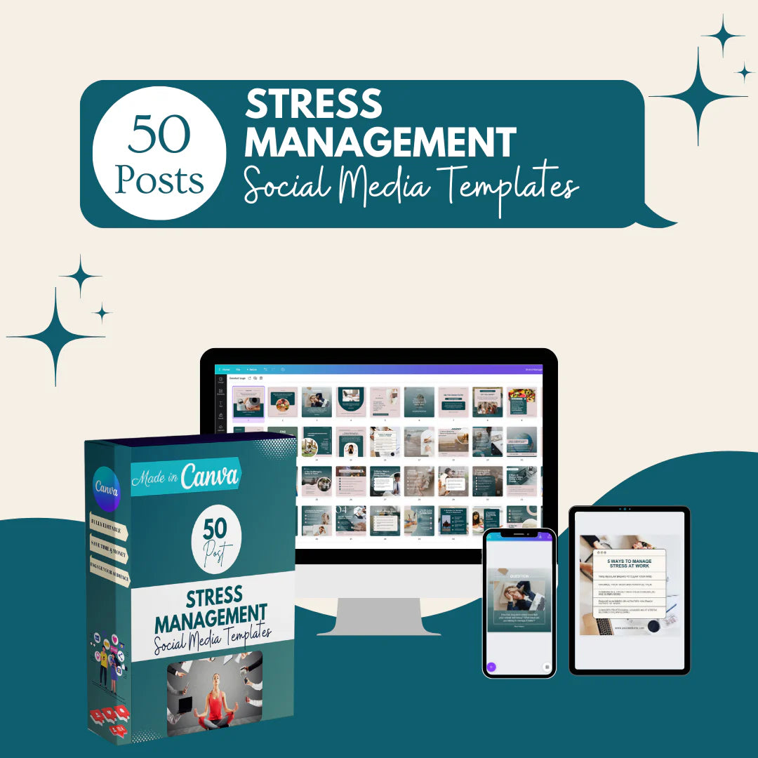 50 Stress Management - Social Media Templates