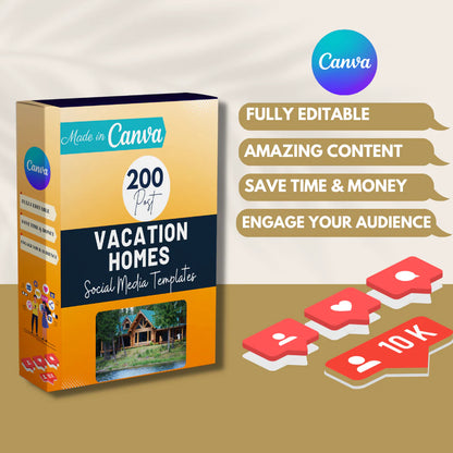 200 Vacation Homes Posts - Social Media Templates