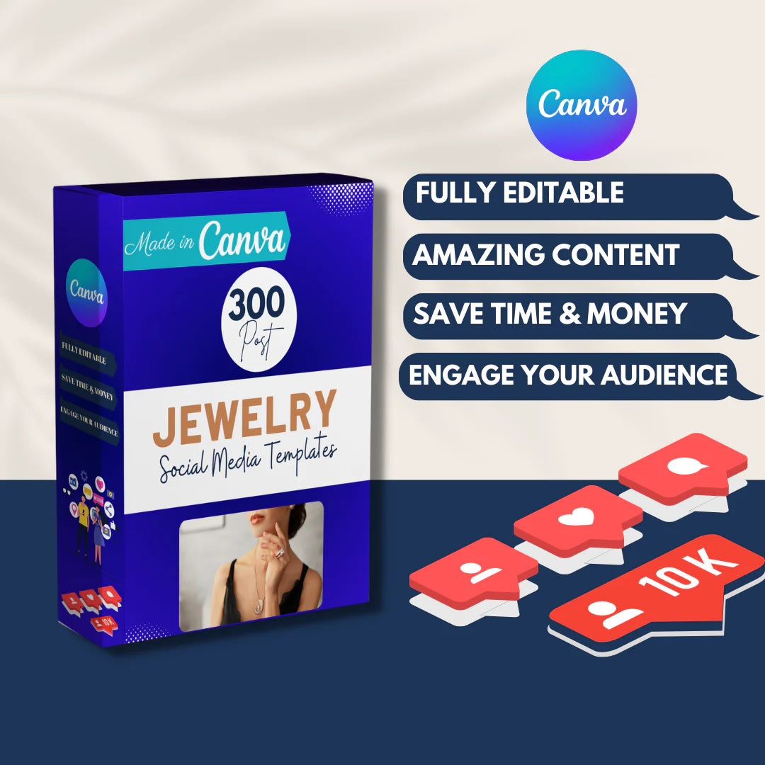 300 Jewelry Posts - Social Media Canva Templates