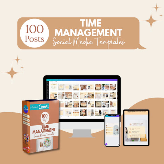 100 Time Management Posts- Social Media Templates