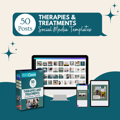 50 Therapies and Treatments Posts - Social Media Templates