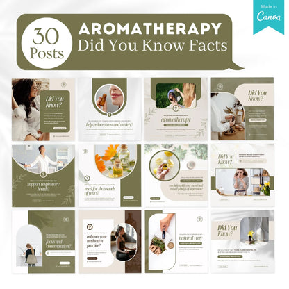 300 Aromatherapy Posts - Social Media Canva Templates