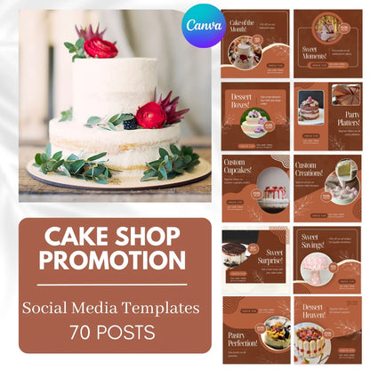 70 Cake Shop Promotion Canva Templates