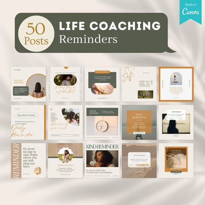 500 Life Coaching Posts - Social Media Templates