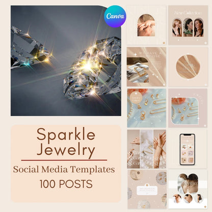 100 Sparkle Jewelry Posts - Canva Templates