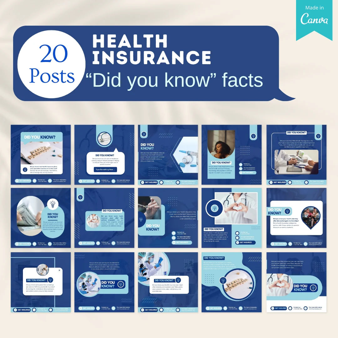 220 Health Insurance Canva Templates