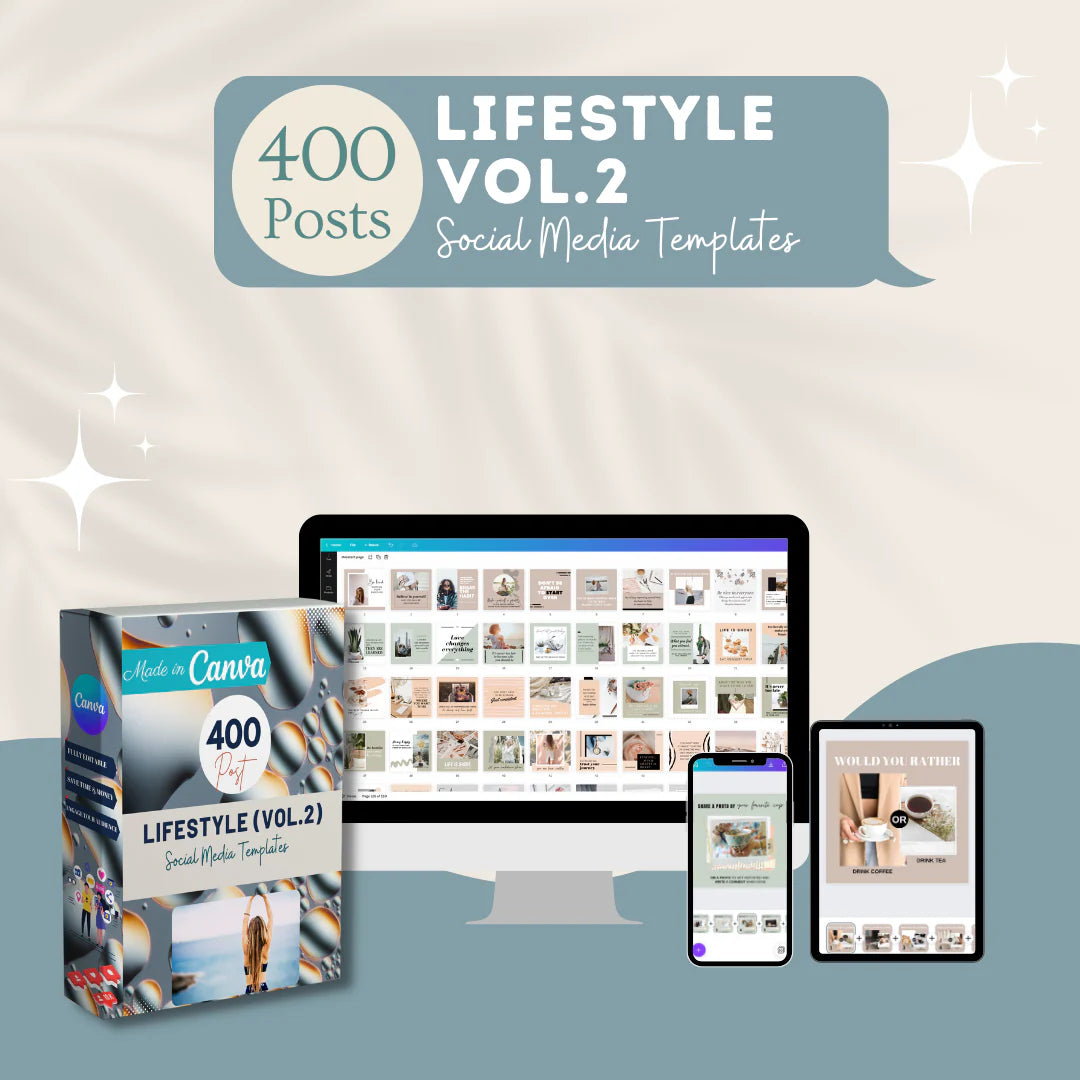 400 Lifestyle Posts (Vol. 2) - Social Media Templates