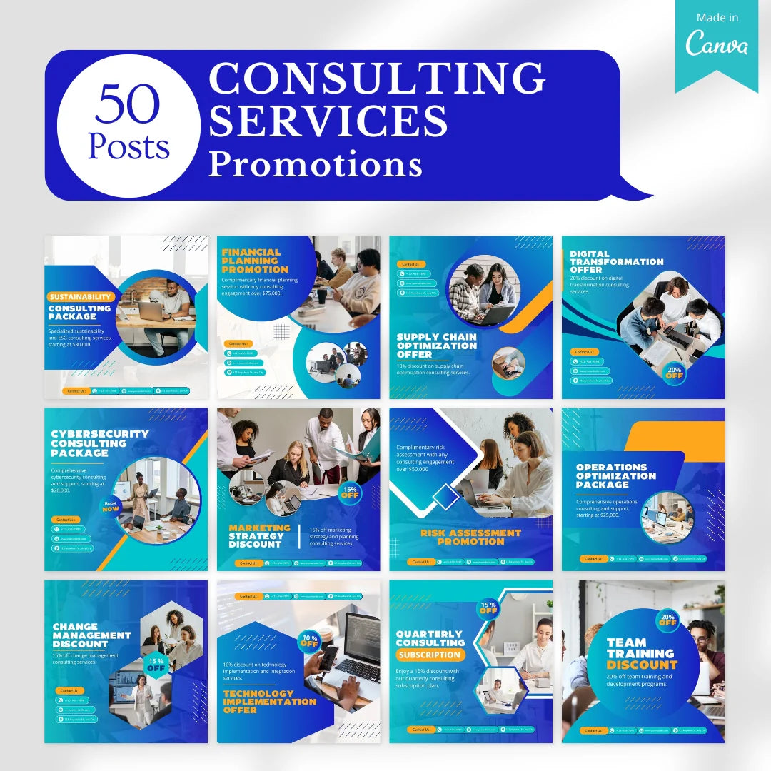 500 Consulting Services Posts - Social Media Templates