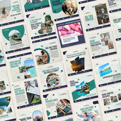 500 Travel Agency Posts - Social Media Templates