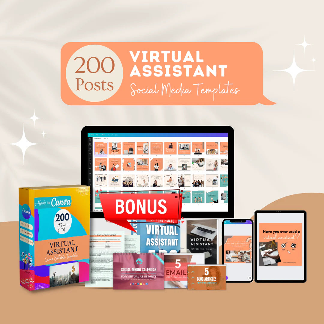 Virtual Assistant Bundle- Social Media Templates