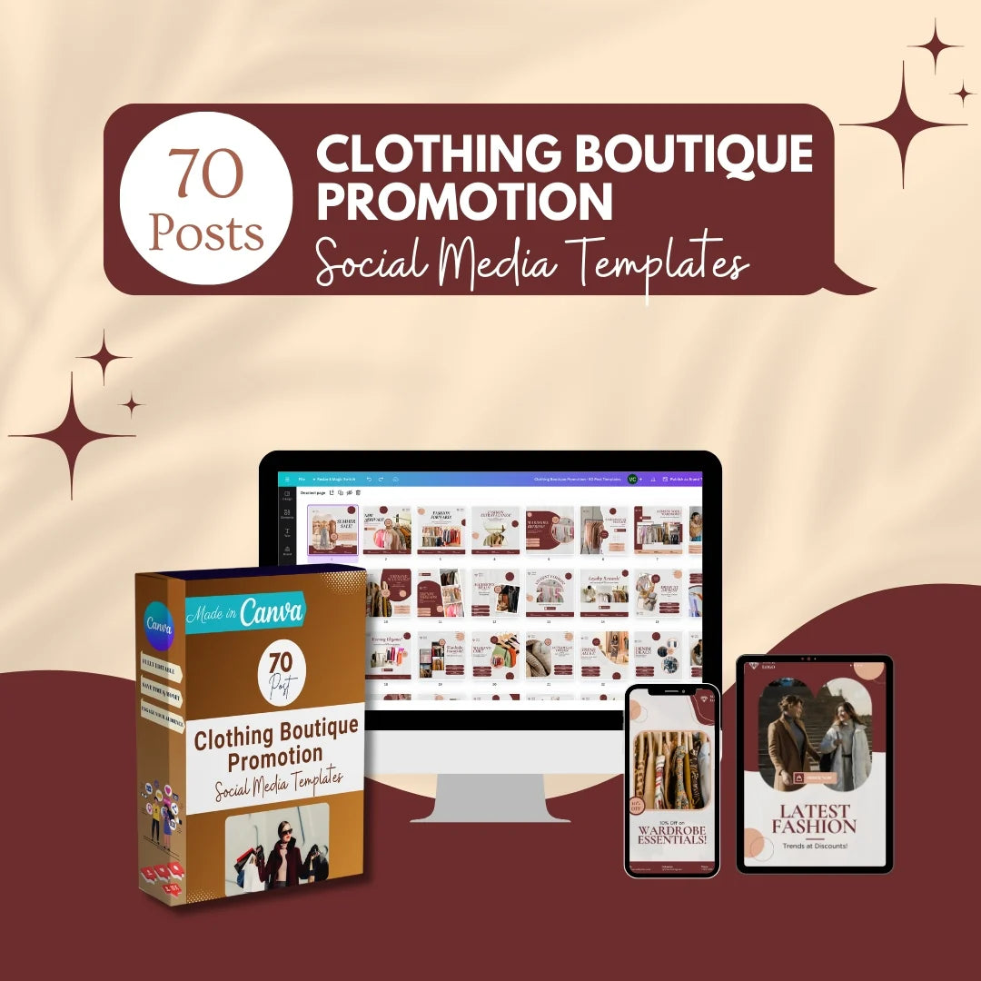 70 Clothing Boutique Promotion Canva Template