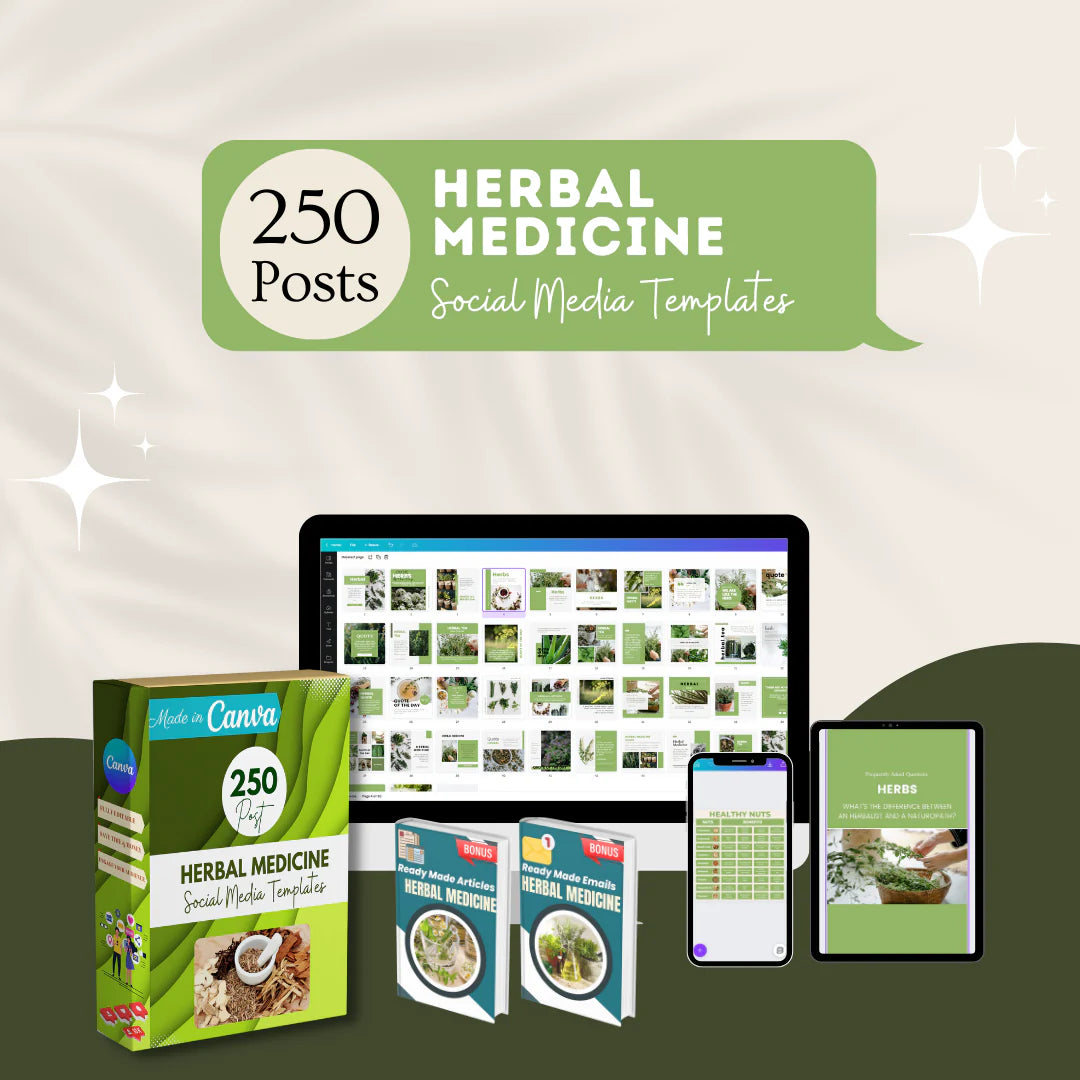 250 Herbal Medicine Posts - Social Media Templates