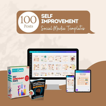 100 Self Improvement Posts - Social Media Templates