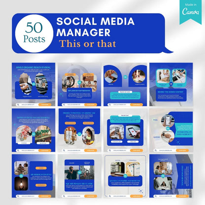 500 Social Media Manager Posts - Canva Templates