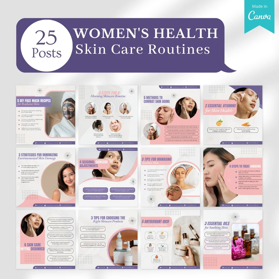 400 Women's Health Posts - Social Media Templates