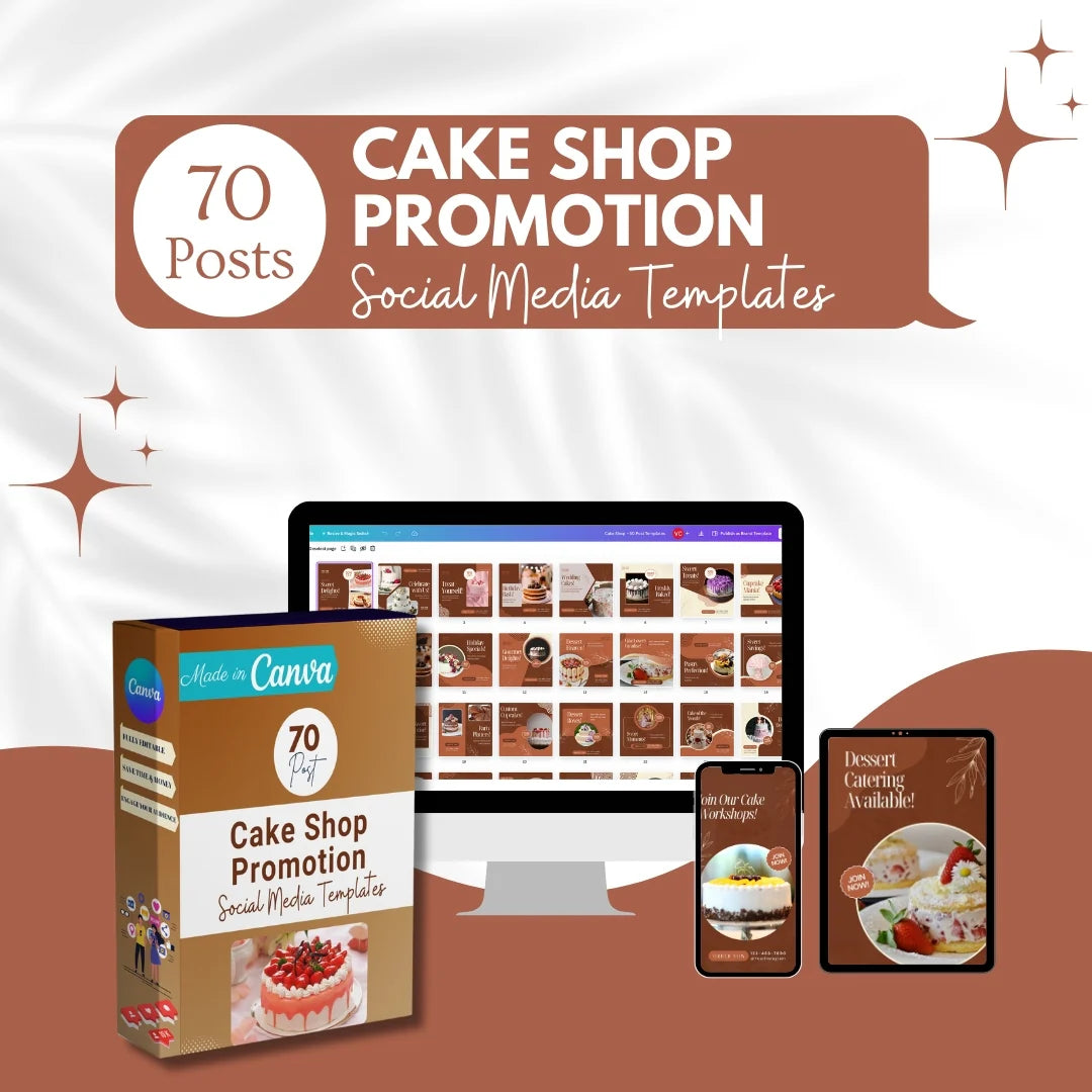 70 Cake Shop Promotion Canva Templates