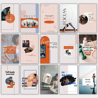 Fitness Reel & Highlight Covers Canva Templates