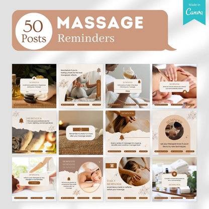 500 Massage Center - Social Media Canva Templates