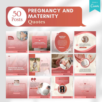 500 Pregnancy and Maternity Posts - Canva Editable Templates