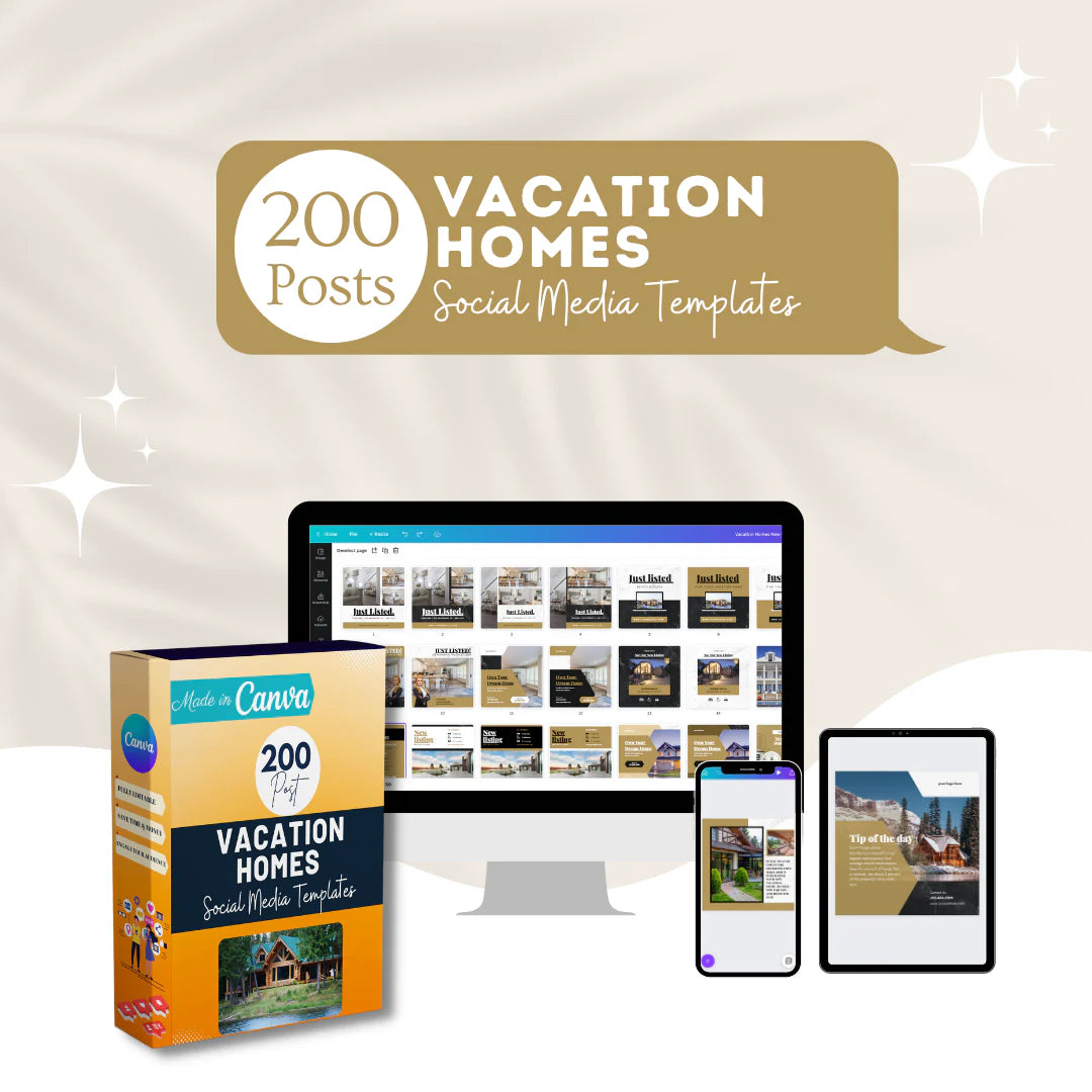 200 Vacation Homes Posts - Social Media Templates