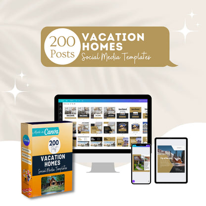 200 Vacation Homes Posts - Social Media Templates