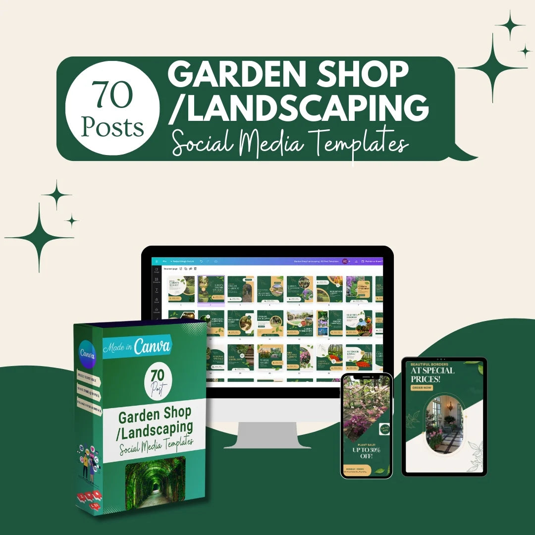 70 Garden Shop/Landscaping Promotion Canva Templates