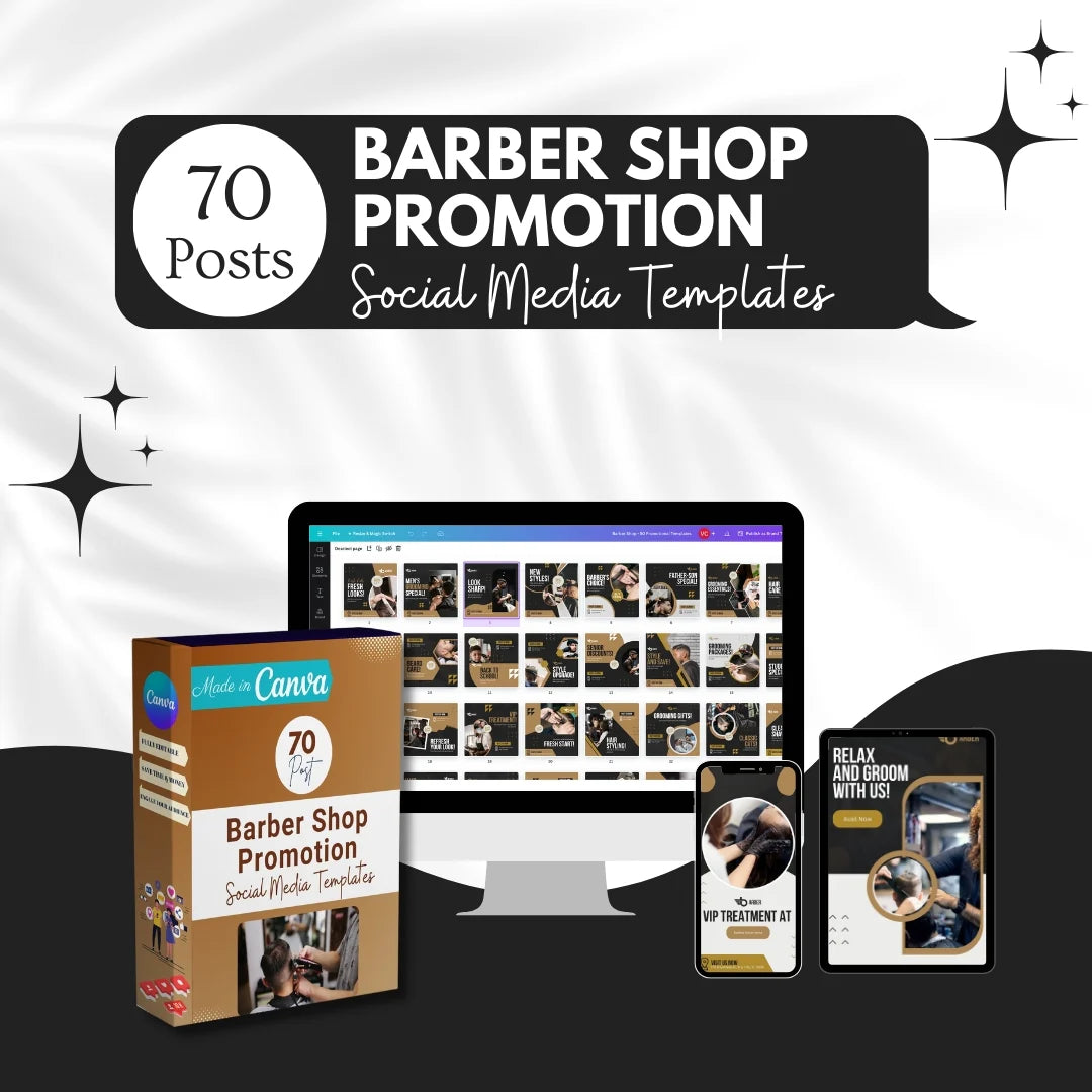 70 Barber Shop Promotion Canva Templates