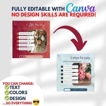 300 Floral Posts - Social Media Canva Templates