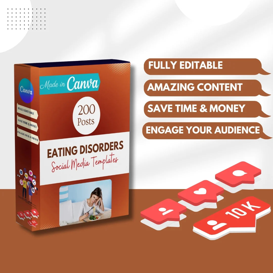 200 Eating Disorders Posts - Social Media Templates