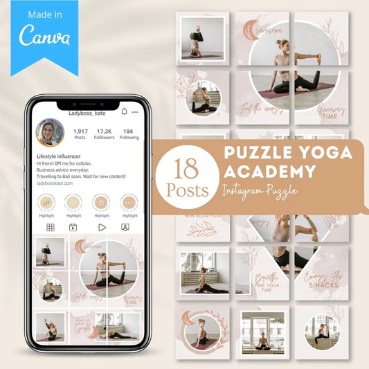 Puzzle Yoga Academy - Canva Templates