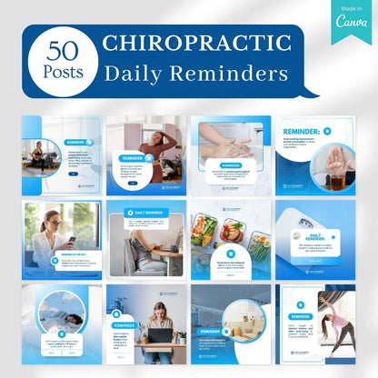 480 Chiropractic Posts - Social Media Canva Templates