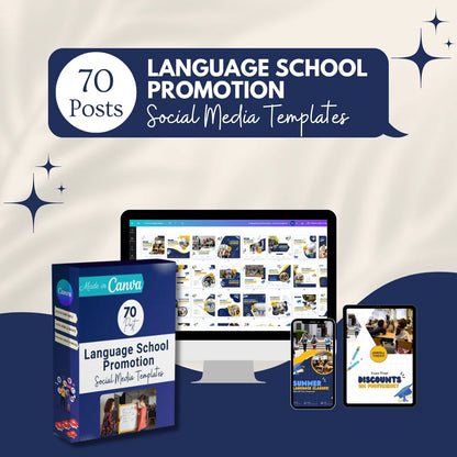 70 Language School Promotion Canva Templates